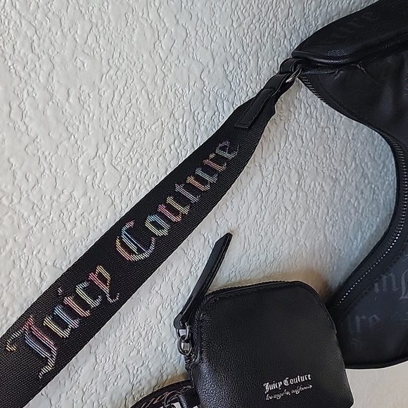 NWT Juicy Couture Material Girl Shoulder Bag With Coin Pouch Color Liquorice - Picture 5 of 17